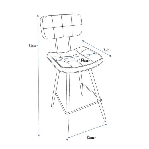 Shop Laure Modern Kitchen Island Counter Stool 26 H Grey Pu Set Of