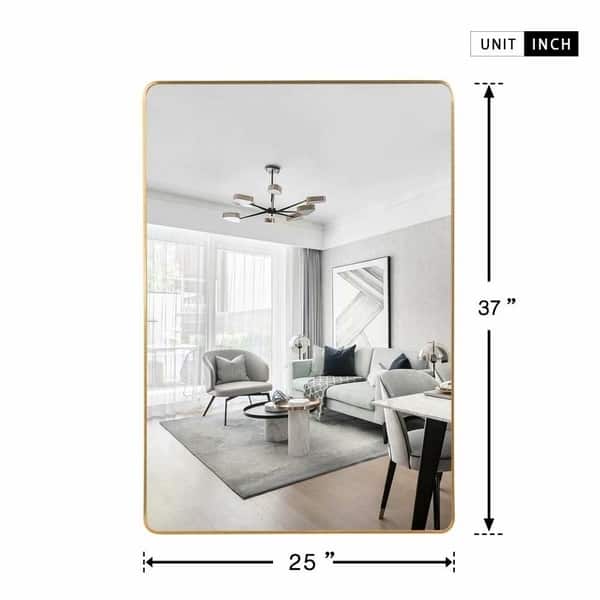 Shop Gold Round Corner Wall Mirror With Aluminum Alloy Thin