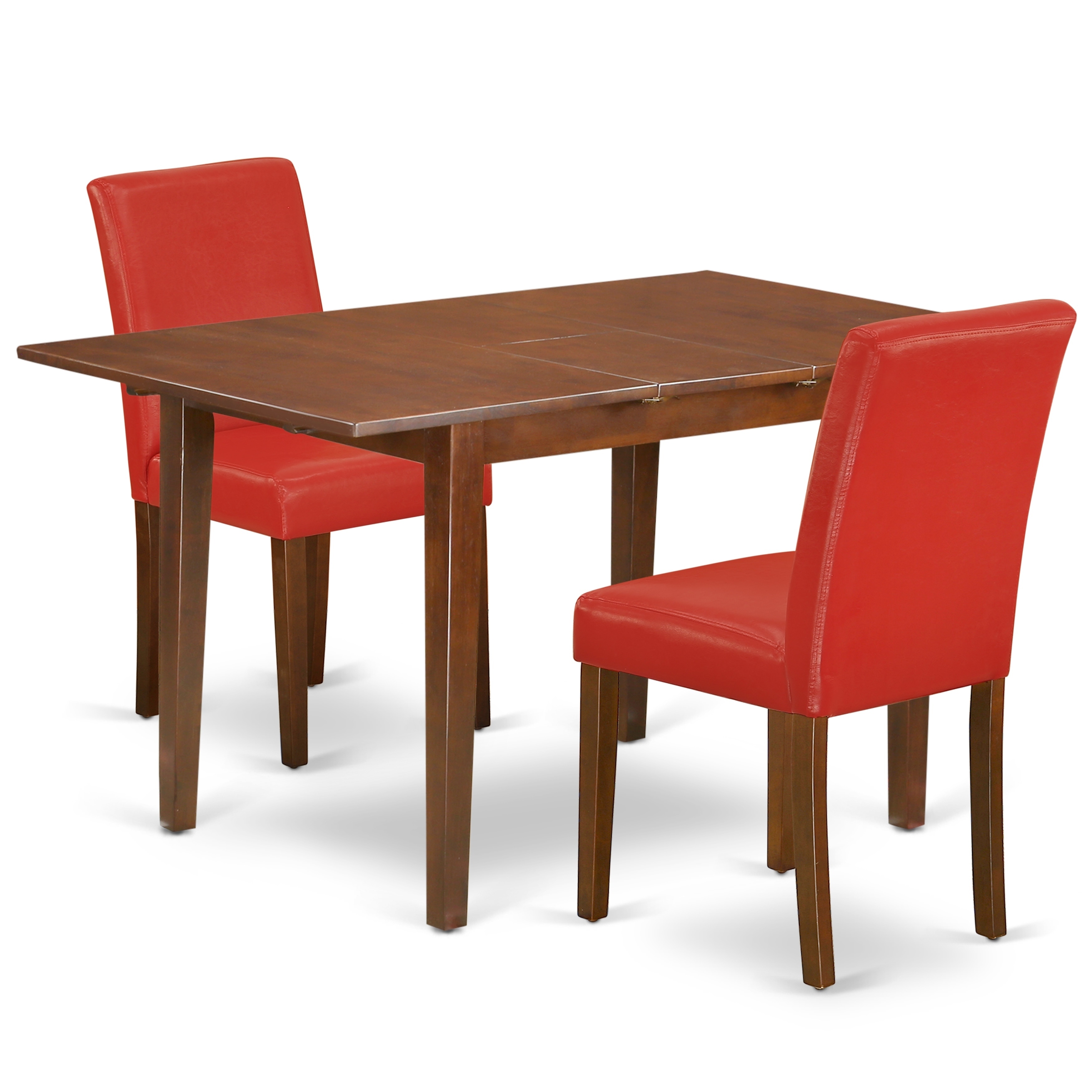 Rectangle 42 54 Inch Table And Parson Chairs In Firebrick Red 42 54 Inch Table And Parson Chairs