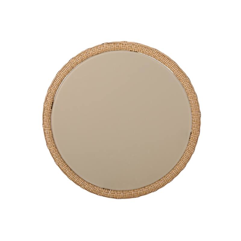 Bautista Indoor Modern Boho Wicker Side Table with Tempered Glass Top by Christopher Knight Home