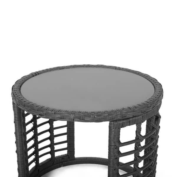 Shop Bautista Indoor Modern Boho Wicker Side Table With Tempered Glass Top By Christopher Knight Home On Sale Overstock 28987053