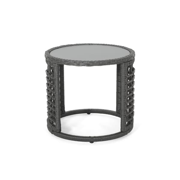 Shop Bautista Indoor Modern Boho Wicker Side Table With Tempered Glass Top By Christopher Knight Home On Sale Overstock 28987053