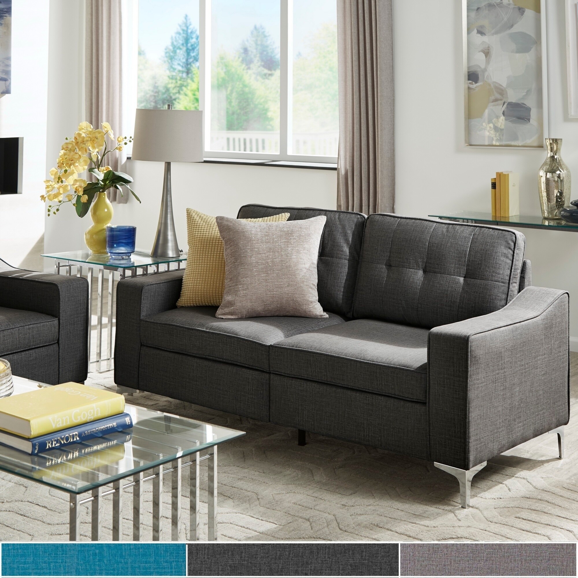 Roe Fabric Tufted Sofa By Inspire Q Modern Roe Fabric Tufted Sofa By Inspire Q