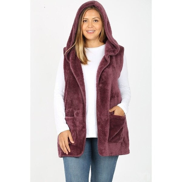 plus size vest with hood