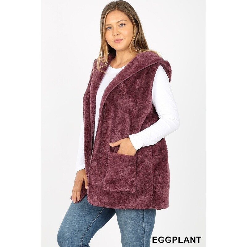 plus size vest with hood