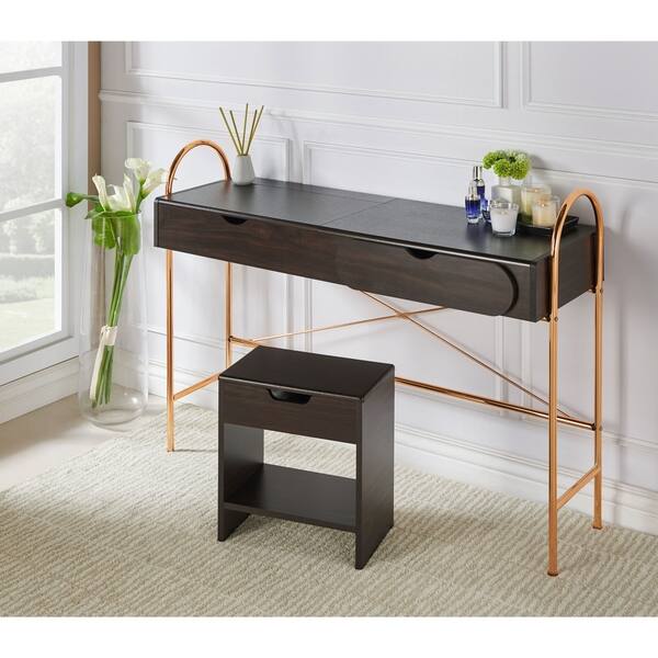 Shop Melisse Glam Storage Vanity Table With Lift Top Mirror Overstock 28988605