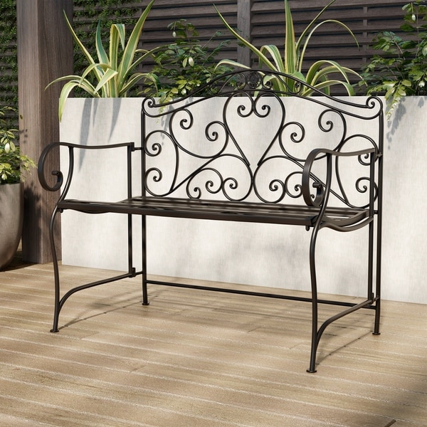 Folding metal garden bench online