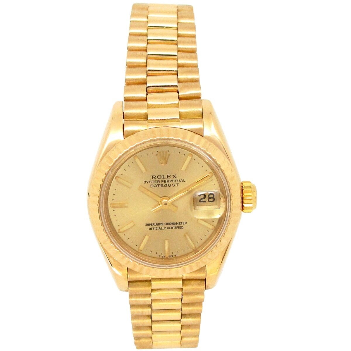 Pre-owned 26mm Rolex 18k Yellow Gold 