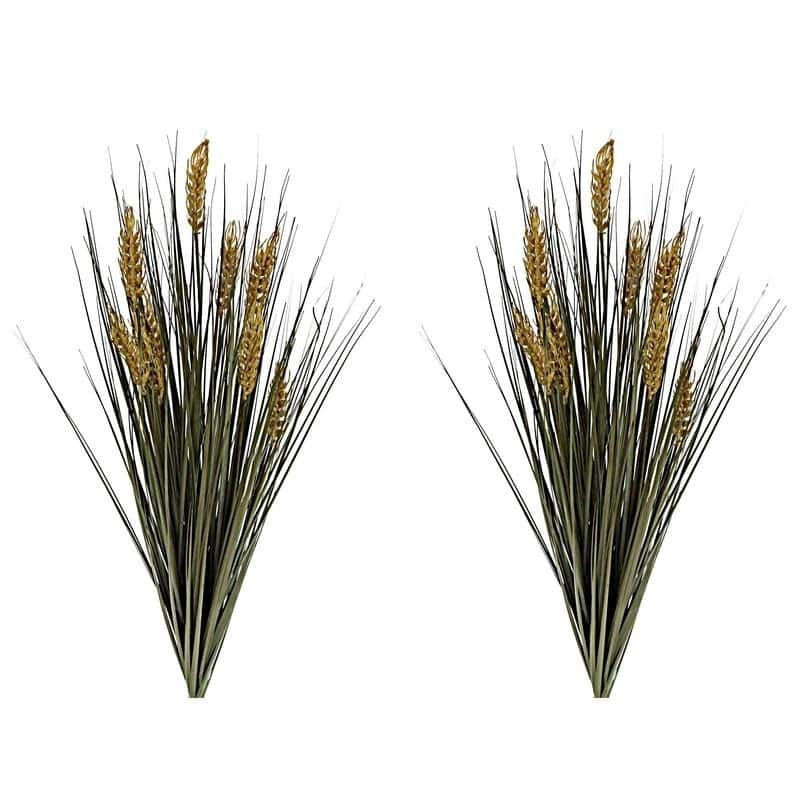 Realistic Faux 28 Inch Wheat Grass For Fall decor, Set of 2 - ABN3B001-GRN-2 - ABN3B001-GRN-2