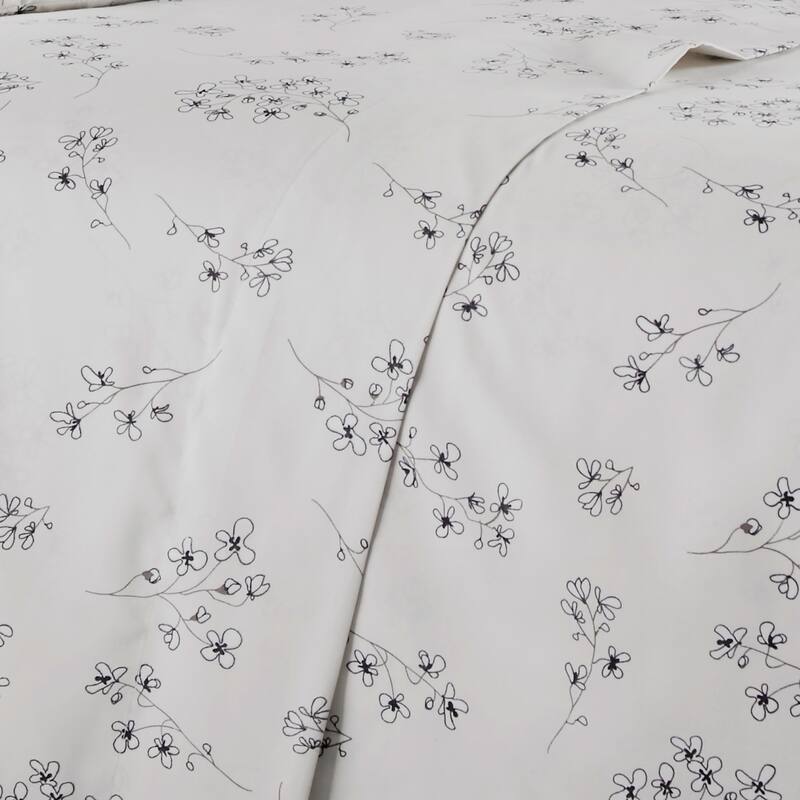 Vilano Choice Ultra-Soft Sweet Floral 4-Piece Printed Bed Sheet Set