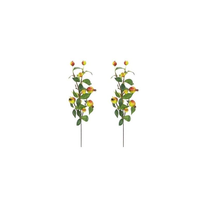Realistic Faux 29 Inch Pomegranate Fruit Spray Fall decor, Set of 2 - ABN3L002-GNBG-2