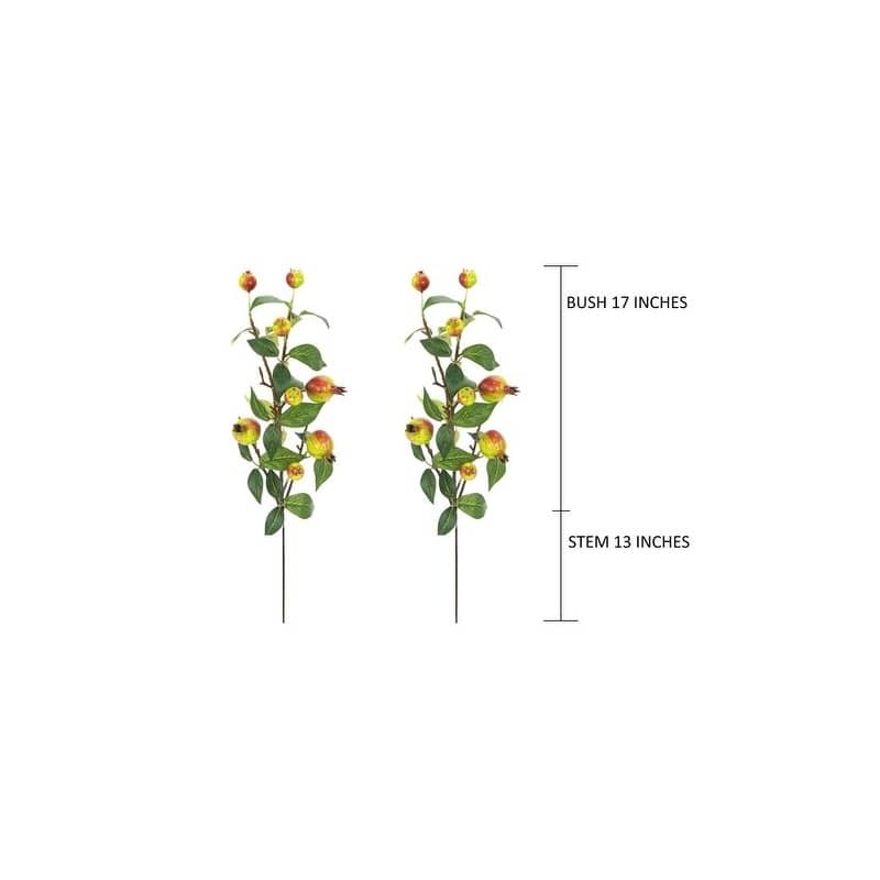 Realistic Faux 29 Inch Pomegranate Fruit Spray Fall decor, Set of 2 - ABN3L002-GNBG-2