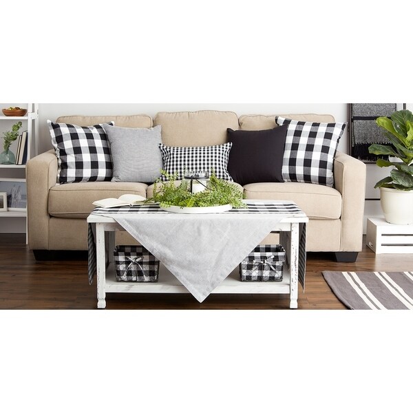 gingham throw pillows