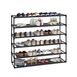 Jerry And Maggie5 Tier Shoe Rack Detachable Non Woven Waterproof Fabric Shoe Organizer Tower Black 5 Drawer Dailymail