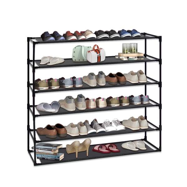 Shop Black Friday Deals On 4 Tier Shoe Rack Detachable Non Woven Waterproof Fabric Shoe Organizer Tower Black Overstock 28992114 6 Drawer