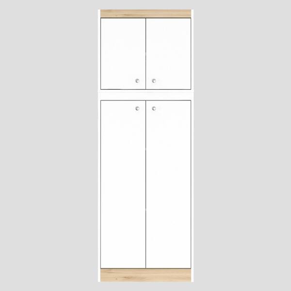 Shop Inval Galley White And Oak 4 Door Pantry With Microwave