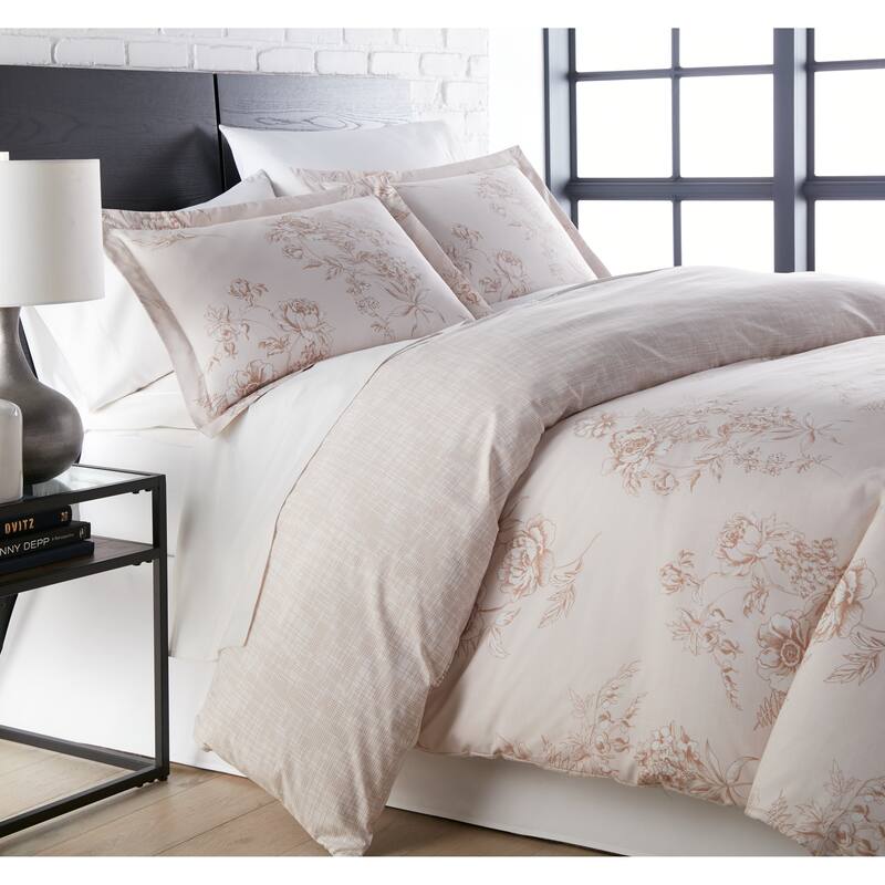 Vilano Premium Ultra-Soft Harmony 3-piece Duvet Cover and Sham Set - Taupe - Full - Queen