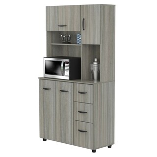 Inval Smoke Oak Kitchen Microwave Cabinet