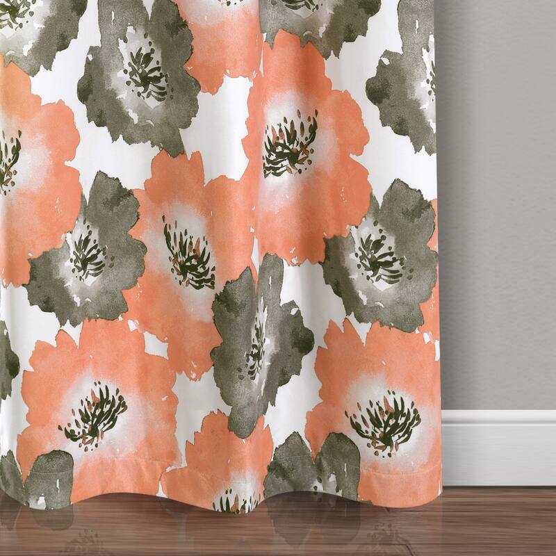 Lush Decor Julie Floral Insulated Grommet Blackout Window Curtain Panel Pair