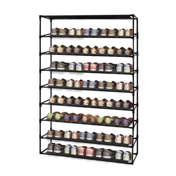 Shop 5 Tier Shoe Rack Detachable Non Woven Waterproof Fabric Shoe Organizer Tower Black Overstock 28992222