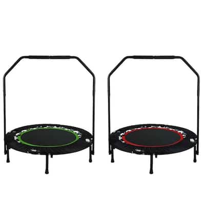 Ancheer Fitness Workout 40 Inch Mini Rebounder Trampoline with Adjustable Handrail