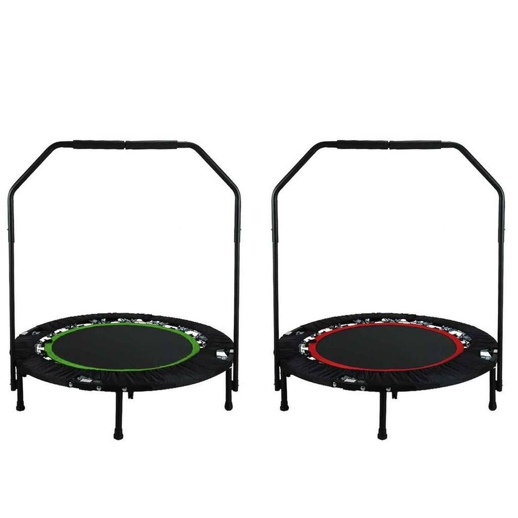 Ancheer Fitness Workout 40 Inch Mini Rebounder Trampoline with Adjustable Handrail