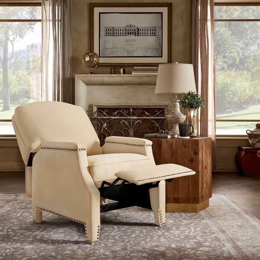 Ryann Beige Push Back Recliner by iNSPIRE Q Artisan