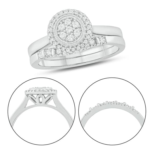 Shop Cali Trove 925 Sterling Silver 1 3 Ct Tdw Bridal Ring Set