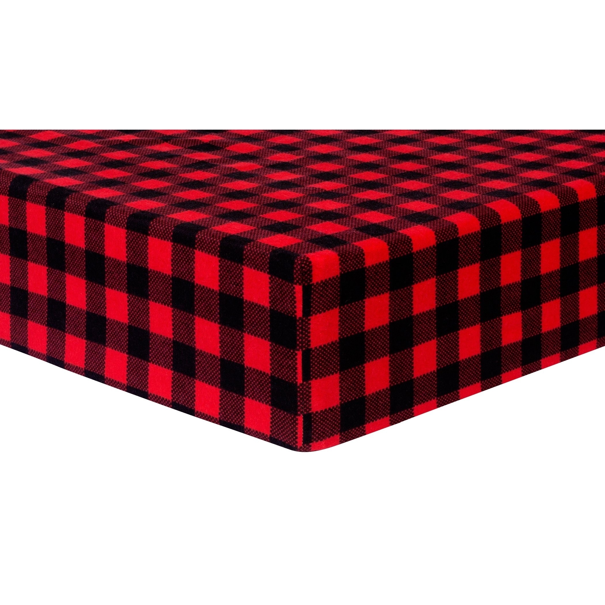 red and black buffalo plaid crib sheet