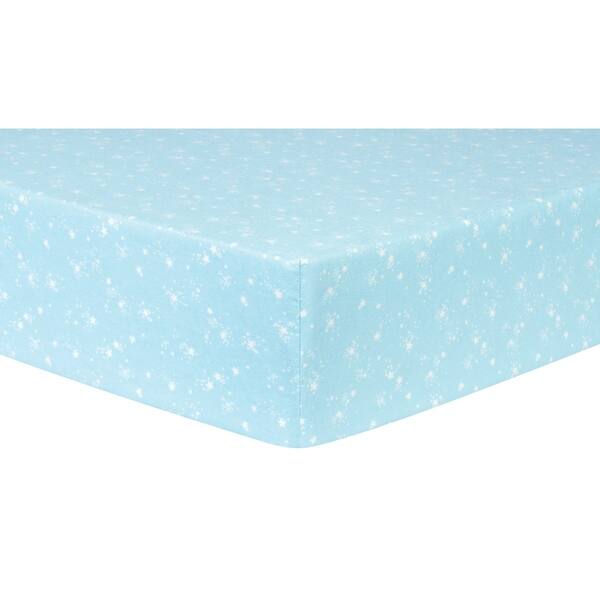 Shop Stars Light Blue Deluxe Flannel Fitted Crib Sheet Free