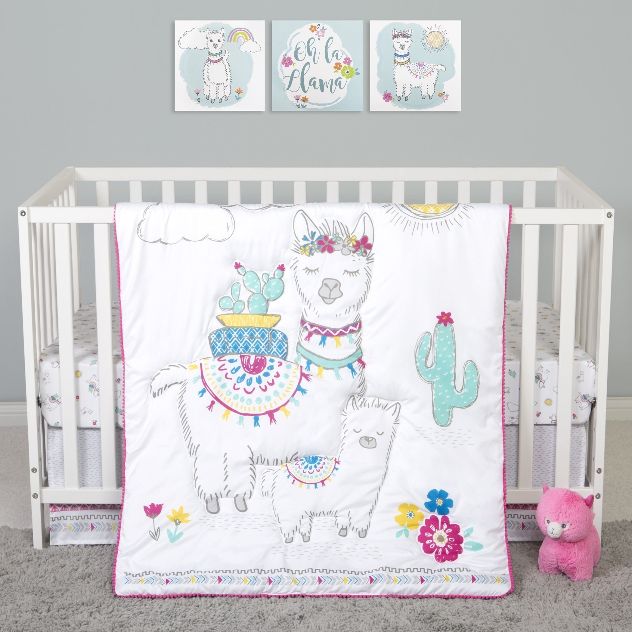 Sammy and Lou Llama Mama Piece Crib Bedding Set Bed Bath