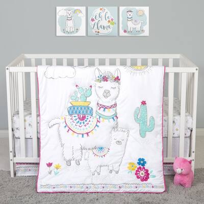 Sammy and Lou Llama Mama 4 Piece Crib Bedding Set