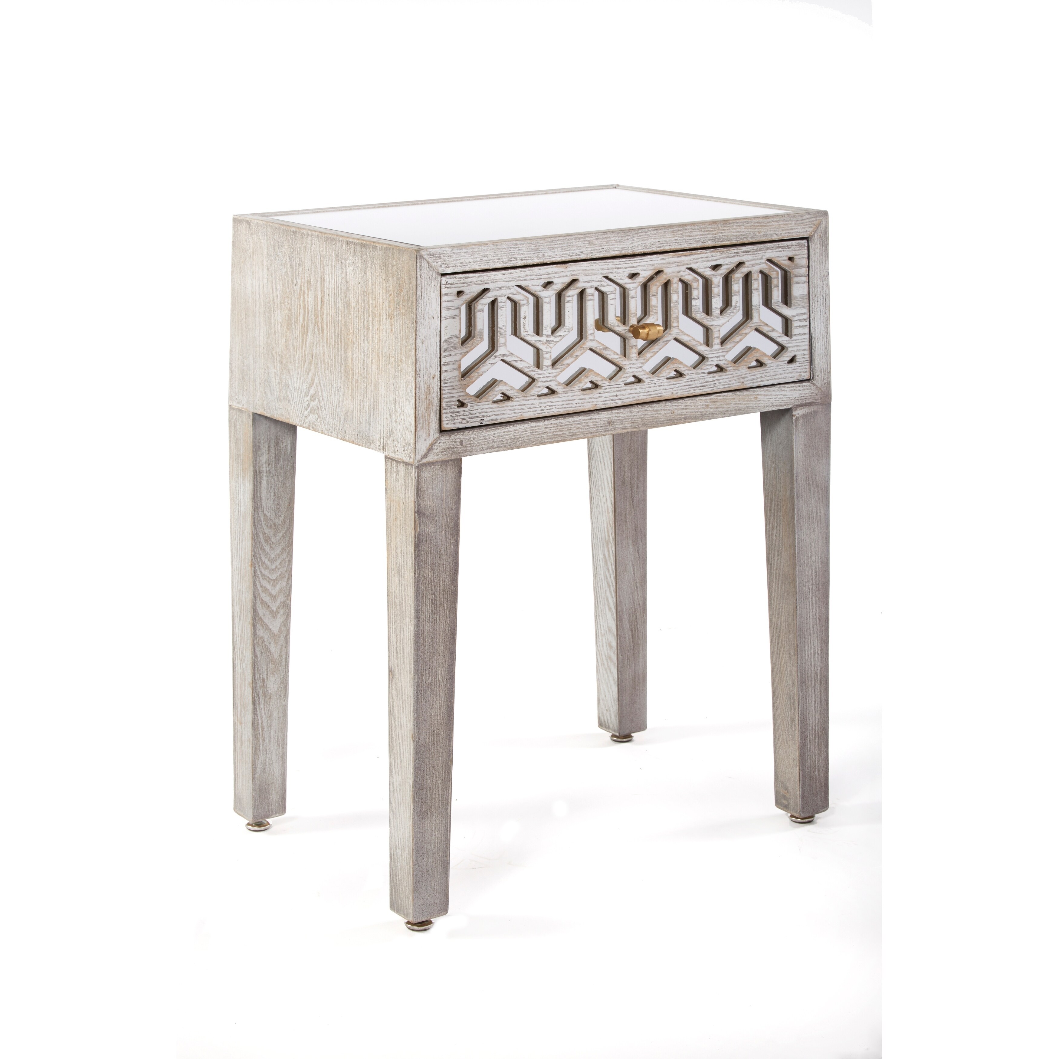 Shop Statements By J Nicoletta Modern Mirrored Gray Nightstand 27 5 Inch Tall Overstock 28995691