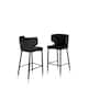 Statements By J Kayla Curved Upholstered Modern Black Velvet Bar Chair ...