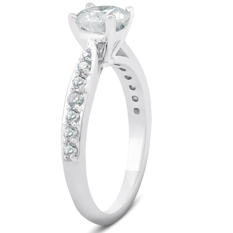1 3/4Ct Diamond Engagement Matching Wedding Ring Set 14k White Gold