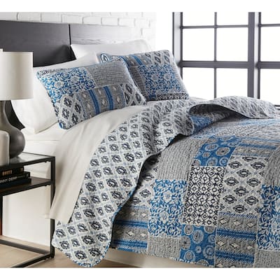 Global Patchwork Ultra Soft Reversible 3-piece Quilt Set