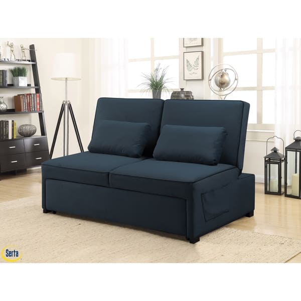 Shop Serta Torrance Convertible Microfiber Sofa On Sale Free