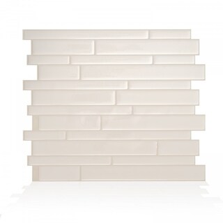 Smart Tiles Self Adhesive Wall Tiles - Milano Avorio - 4 Sheets of 11.55" x 9.63" Kitchen and Bathroom Stick on Tiles