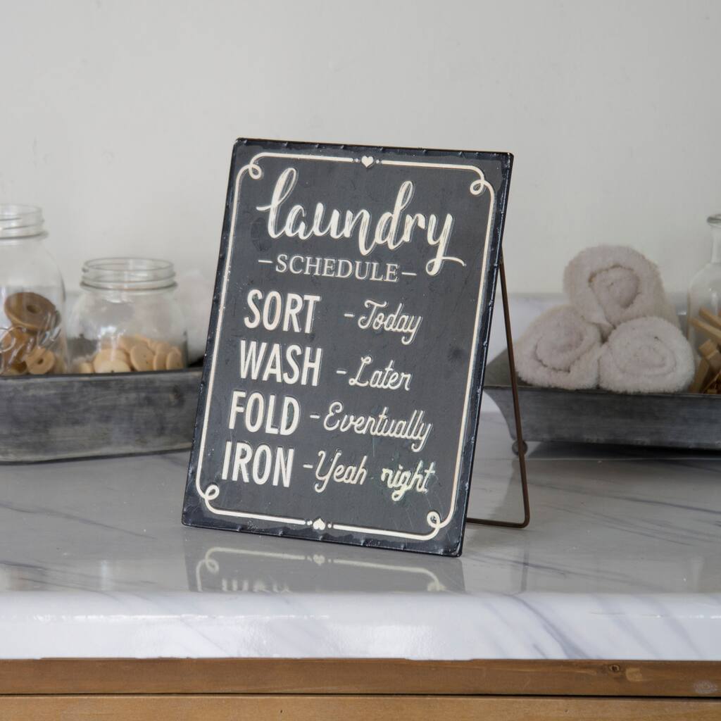 Metal laundry sign