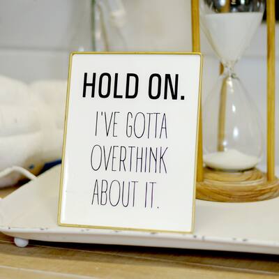 Metal sign "Hold on"