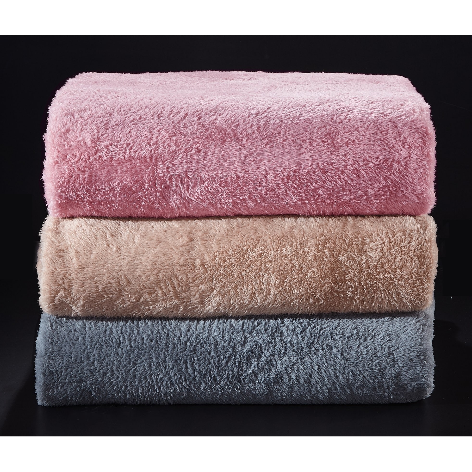 Frosty Tipped Extra Fluffy Plush Throw Blanket On Sale