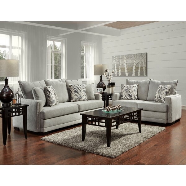 Sofa Trendz Bellisima Silver Sofa & Loveseat Set