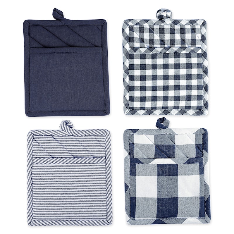 DII Navy/Off White Potholder Set - Navy