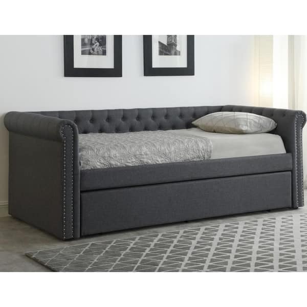 Best Master Furniture Upholstered Twin Day Bed with Trundle - On Sale ...