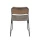 preview thumbnail 4 of 6, Dali Industrial Black Metal & Espresso Wood Dining Chair (Set of 2) - N/A