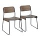 preview thumbnail 2 of 6, Dali Industrial Black Metal & Espresso Wood Dining Chair (Set of 2) - N/A