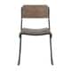preview thumbnail 8 of 6, Dali Industrial Black Metal & Espresso Wood Dining Chair (Set of 2) - N/A Black/Espresso