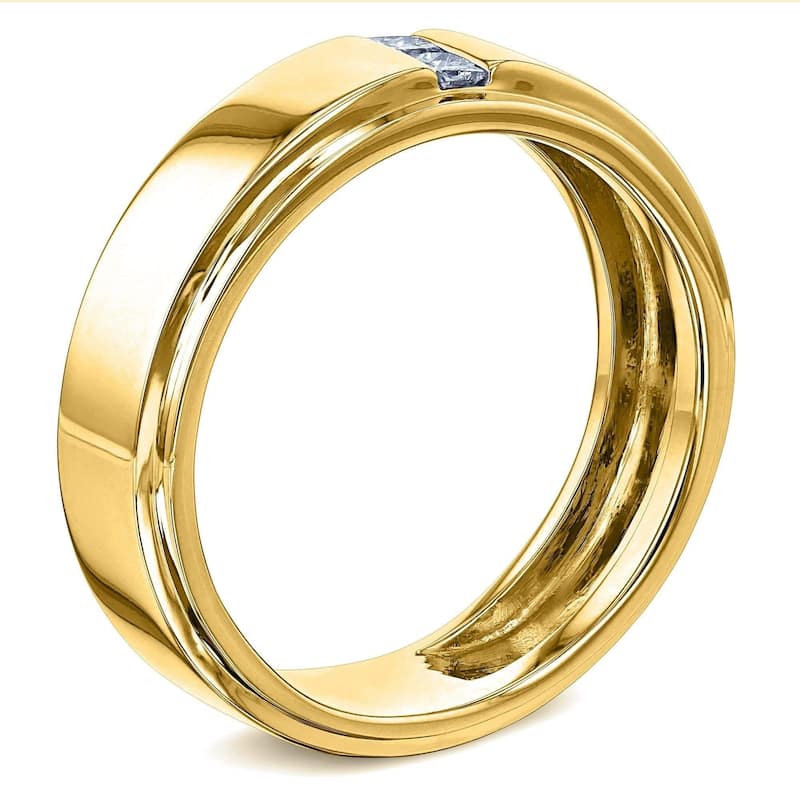 Kobelli Natural Diamond 6mm 14k Solid Gold 2-Stone His or Her Tony Wedding Band