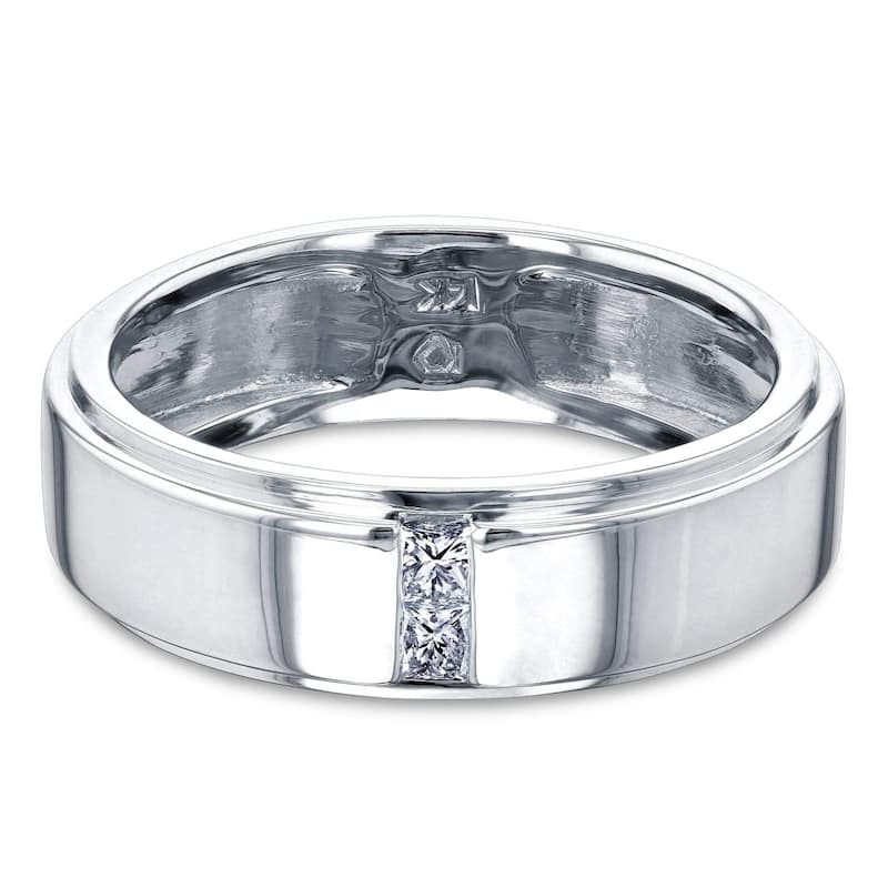 Kobelli Natural Diamond 6mm 14k Solid Gold 2-Stone His or Her Tony Wedding Band