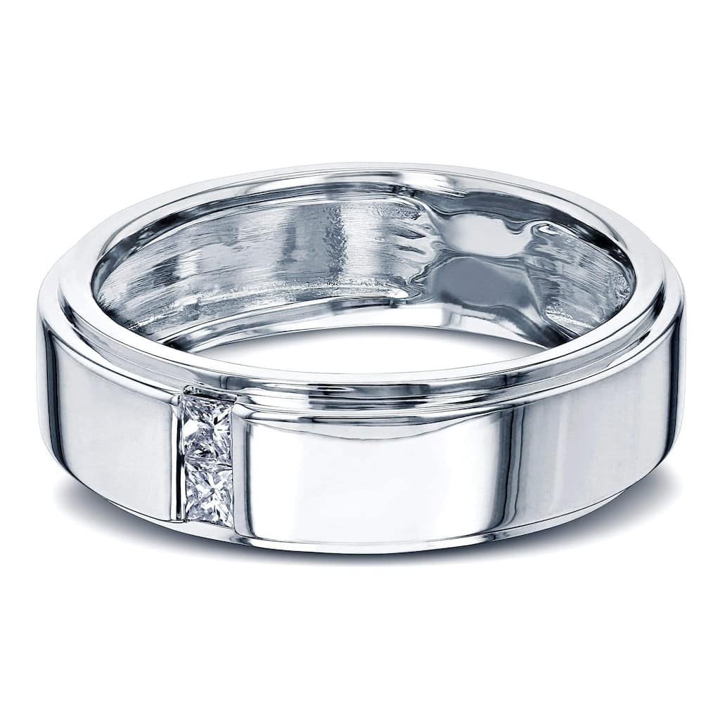 Kobelli Natural Diamond 6mm 14k Solid Gold 2-Stone His or Her Tony Wedding Band